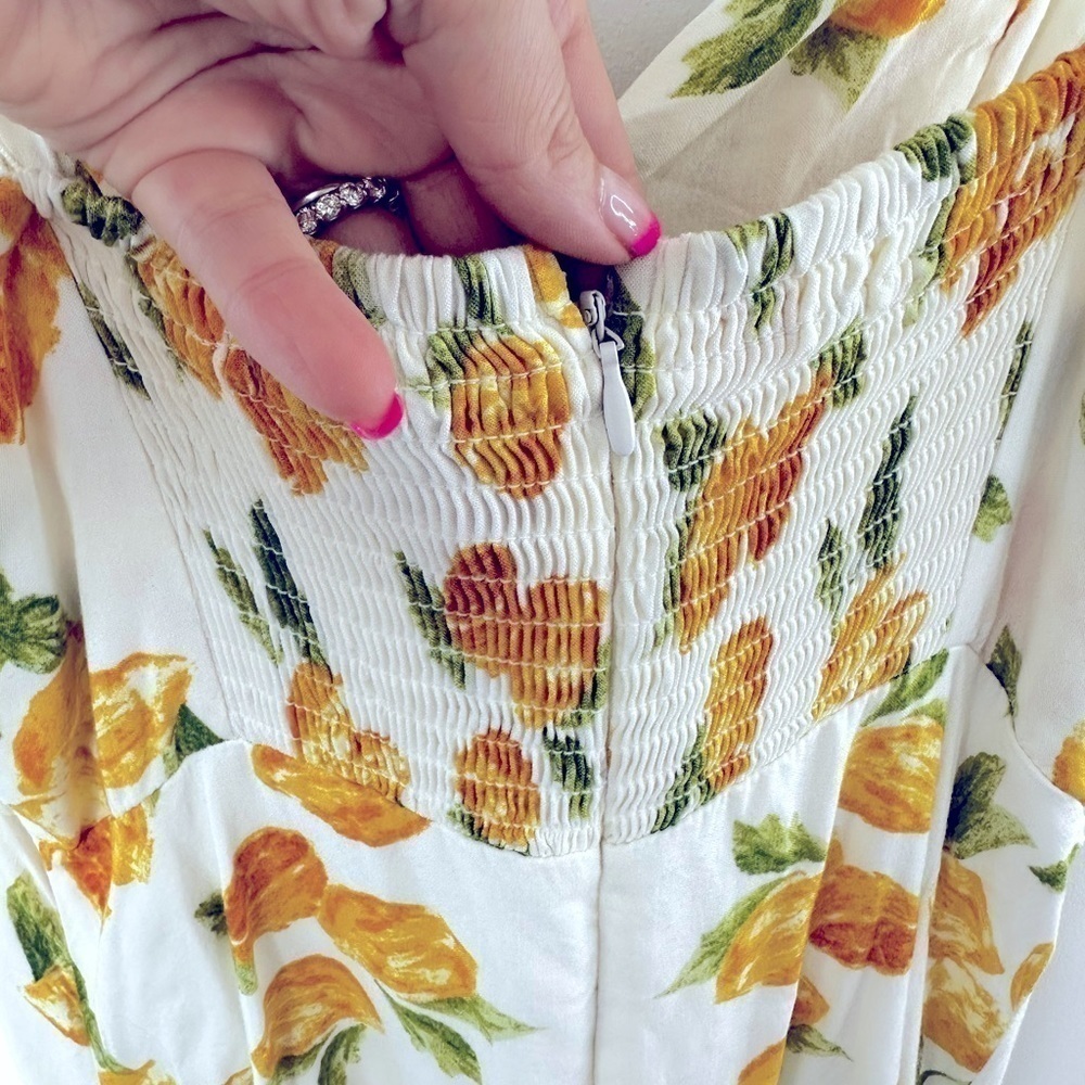 Socialite Lemon Print Rayon Mini Dress - Picture 10 of 12